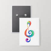 Layered rainbow treble clef 缶バッジ (正面/裏面)