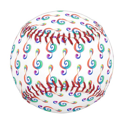 Layered rainbow treble clef 野球ボール (裏面)