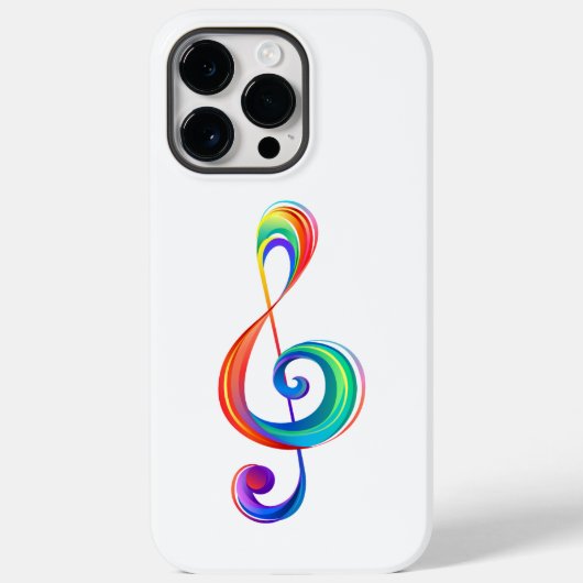 Layered rainbow treble clef Case-Mate iPhoneケース (裏面)