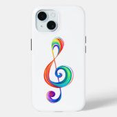 Layered rainbow treble clef Case-Mate iPhoneケース (裏面)