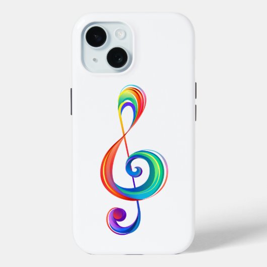 Layered rainbow treble clef Case-Mate iPhoneケース (裏面)