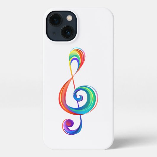 Layered rainbow treble clef iPhoneケース (裏面)
