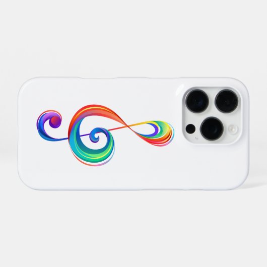 Layered rainbow treble clef iPhoneケース (裏面横)