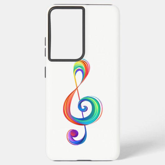Layered rainbow treble clef samsung galaxyケース (裏面)
