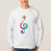 Layered rainbow treble clef tシャツ (正面)