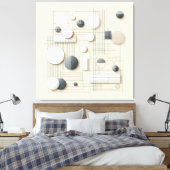 Layered Soft Geometry キャンバスプリント (インサイチュ (寝室))