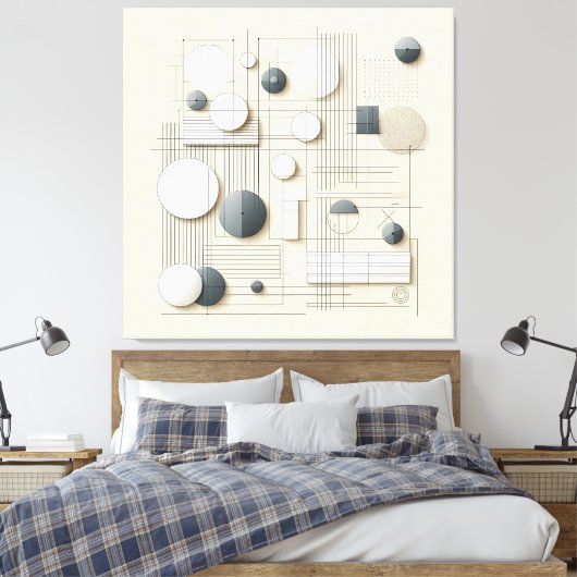 Layered Soft Geometry キャンバスプリント (インサイチュ (寝室))