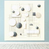 Layered Soft Geometry キャンバスプリント (インサイチュ (ウッドフロア))