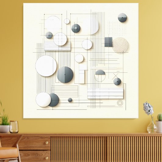 Layered Soft Geometry キャンバスプリント (インサイチュ (リビング))