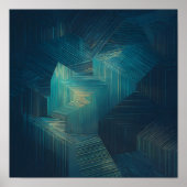 Layered Translucent Grid Wallpaper - High Tech ポスター (正面)