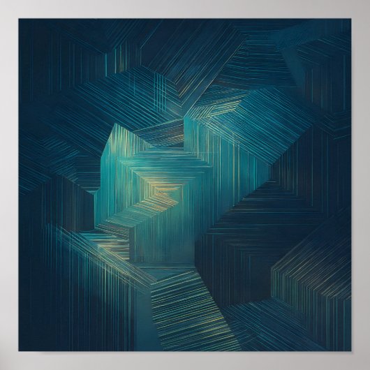 Layered Translucent Grid Wallpaper - High Tech ポスター (正面)