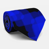 Layered True Blue Squared On Black Pattern         ネクタイ (ロール)