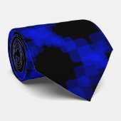 Layered True Blue Squared On Black Pattern         ネクタイ (ロール)