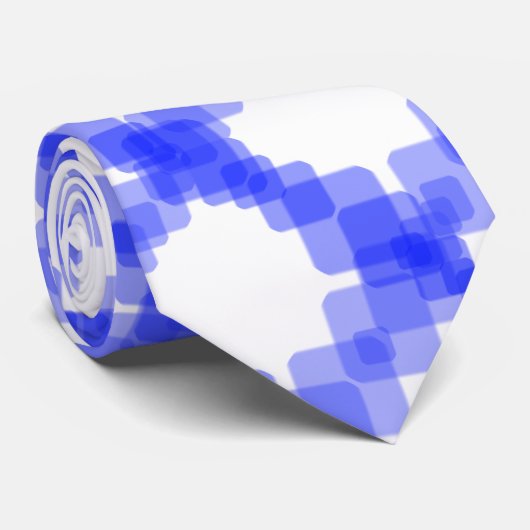 Layered True Blue Squared On White Pattern         ネクタイ (ロール)