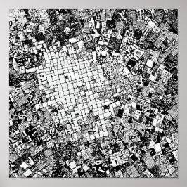 Layered Urban Texture: Street Art Mosaic ポスター