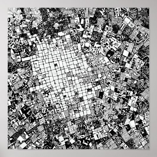 Layered Urban Texture: Street Art Mosaic ポスター (正面)