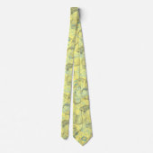Layering Fishes Pattern 02.Dark blue.b L Yellow BG ネクタイ (裏面)