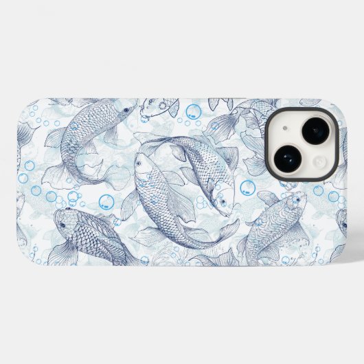 Layering Fishes Pattern 02.Dark blue.b No BG Case-Mate iPhoneケース (裏面 (横))