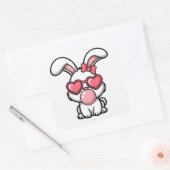layful Kawaii Rabbit with Bubblegum Bubble スクエアシール (封筒)