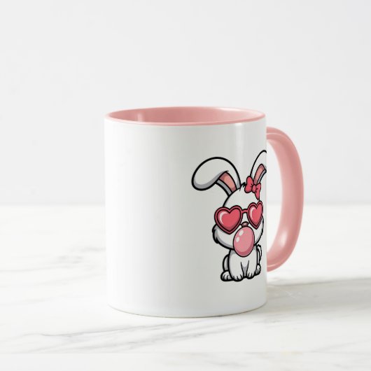 layful Kawaii Rabbit with Bubblegum Bubble マグカップ (正面右)