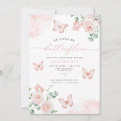 LAYLA赤面ヘイ与えメ蝶ブライダルシャワー 招待状 (正面)