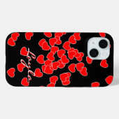 Layla -文字テンプレート、フラッシュ赤いハートオンブラック Case-Mate iPhoneケース (裏面 (横))