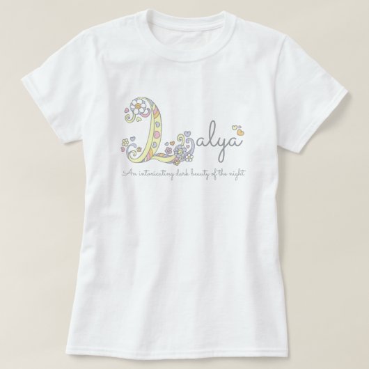 Layla girls name意味Lモノグラムハート Tシャツ (デザイン正面)