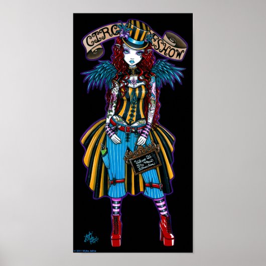 "Layla" Steampunk Circus Tattoo Sideshowポスター ポスター (正面)