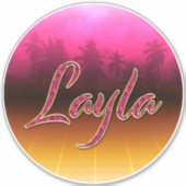 Layla Vorname Name golden pink Aufkleber Sticker シール (正面)