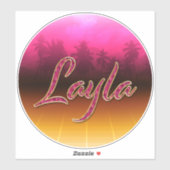 Layla Vorname Name golden pink Aufkleber Sticker シール (シート)