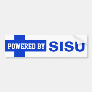 LaYooperはSisuのバンパーステッカーのフィンの旗によって動力を与えました バンパーステッカー