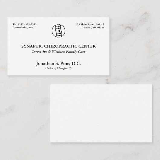 Layout伝統的ロゴカイロプラクティック名刺 名刺 (正面/裏面)