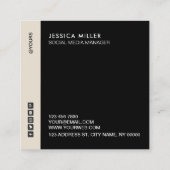 Layout モダン Black & Bege Social Media スクエア名刺 (裏面)