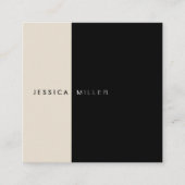 Layout モダン Black & Bege Social Media スクエア名刺 (正面)