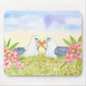  Laysan Albatross with Pink Plumerias マウスパッド (正面)