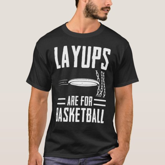 Layupsはバスケットボールのディスクゴルフフリスビー選手のために Tシャツ (正面)
