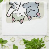 Laze Far日 – かわいい怠け猫デザイン キッチンタオル (折り畳み)