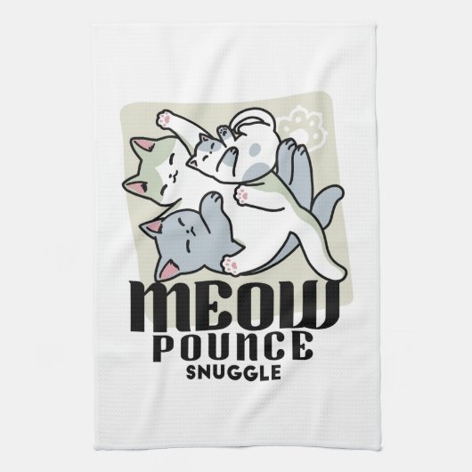 Laze Far日 – かわいい怠け猫デザイン キッチンタオル (縦)