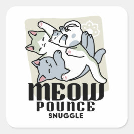 Laze Far日 – かわいい怠け猫デザイン スクエアシール