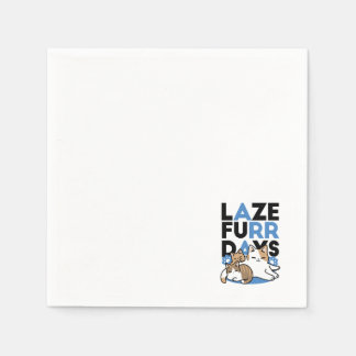 Laze Far日 – かわいい怠け猫デザイン スタンダードカクテルナプキン