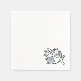 Laze Far日 – かわいい怠け猫デザイン スタンダードカクテルナプキン