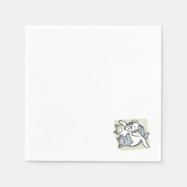 Laze Far日 – かわいい怠け猫デザイン スタンダードカクテルナプキン