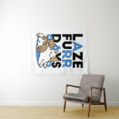 Laze Far日 – かわいい怠け猫デザイン タペストリー (インサイチュ(横))