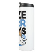 Laze Far日 – かわいい怠け猫デザイン タンブラー (回転右)