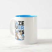 Laze Far日 – かわいい怠け猫デザイン ツートーンマグカップ (正面左)
