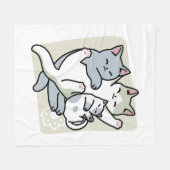 Laze Far日 – かわいい怠け猫デザイン フリースブランケット (正面(横))