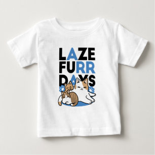 Laze Far日 – かわいい怠け猫デザイン ベビーTシャツ