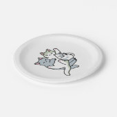 Laze Far日 – かわいい怠け猫デザイン ペーパープレート (アングル)