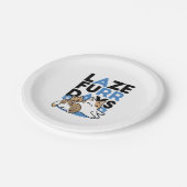 Laze Far日 – かわいい怠け猫デザイン ペーパープレート (アングル)