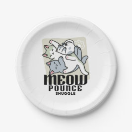 Laze Far日 – かわいい怠け猫デザイン ペーパープレート